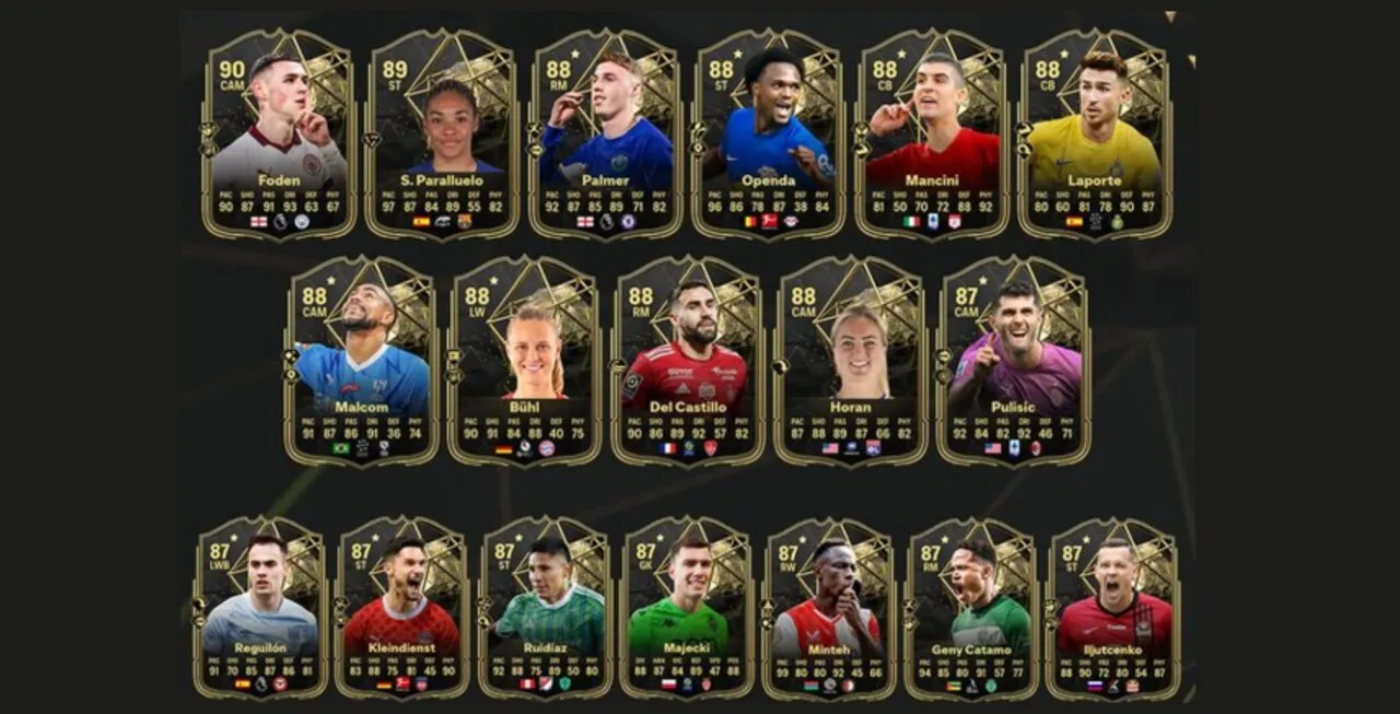 Jogadores da semana 30 do EA FC 24 em fundo escuro
