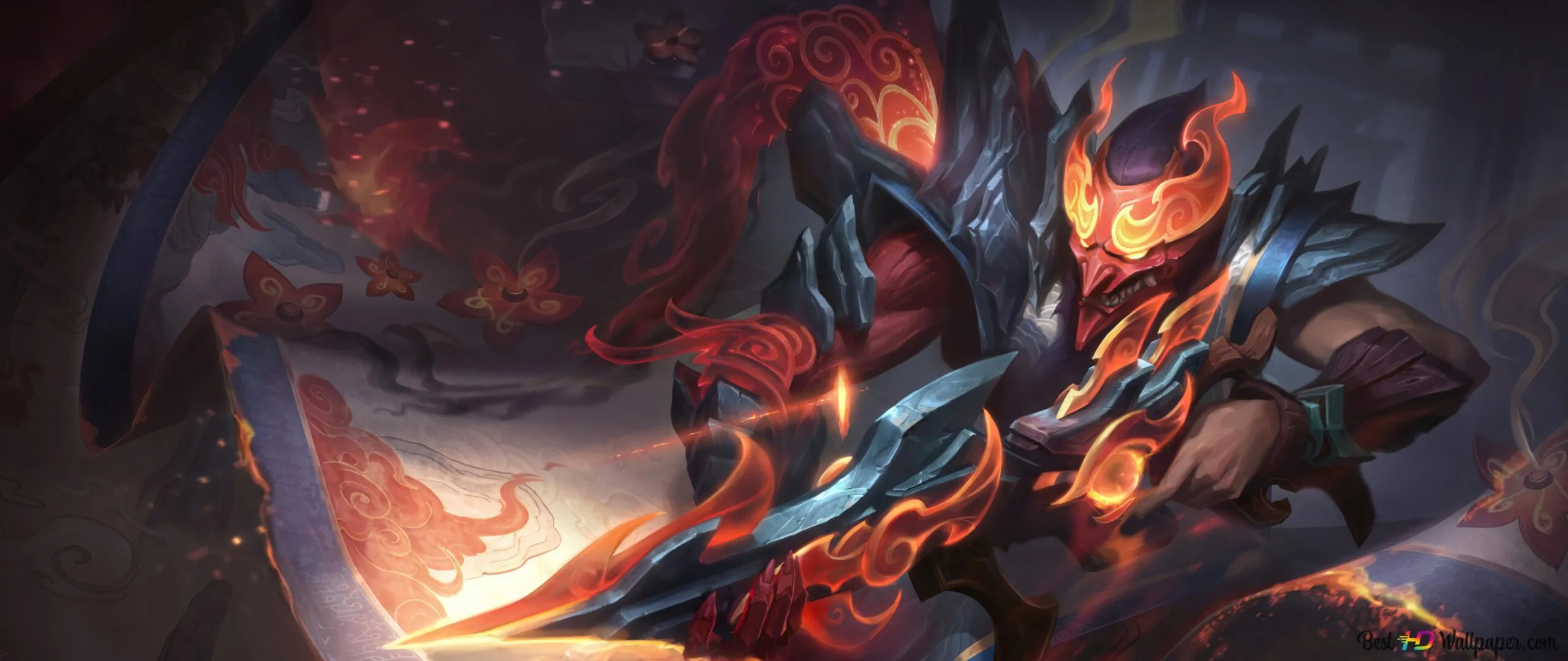 Jhin na temática Shan Hai, mirando em algum alvo
