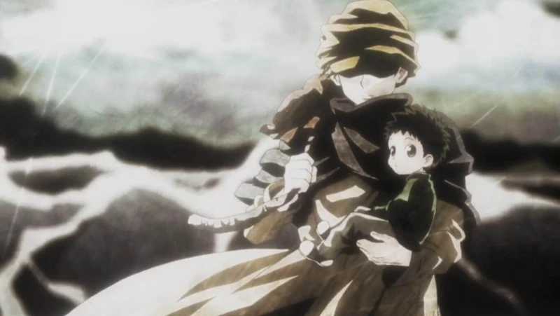 Ging viajando com Gon em seu braço