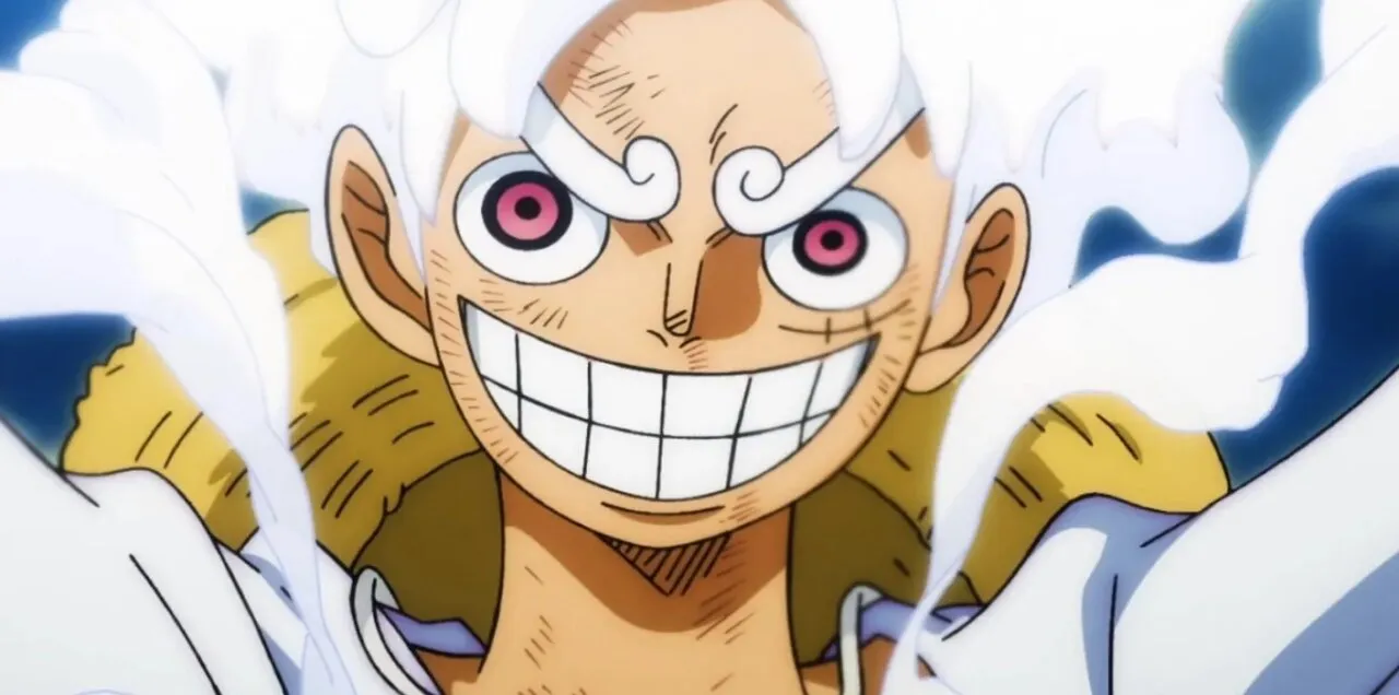 Luffy na forma Nika, sorrindo