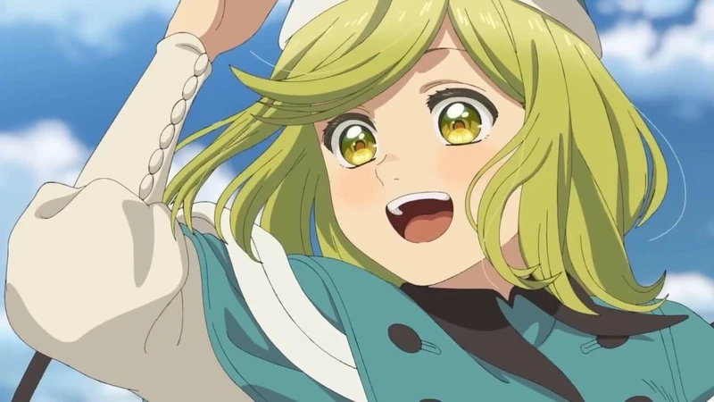 menina bruxinha de cabelos verdes sorrindo com a mão na cabeça