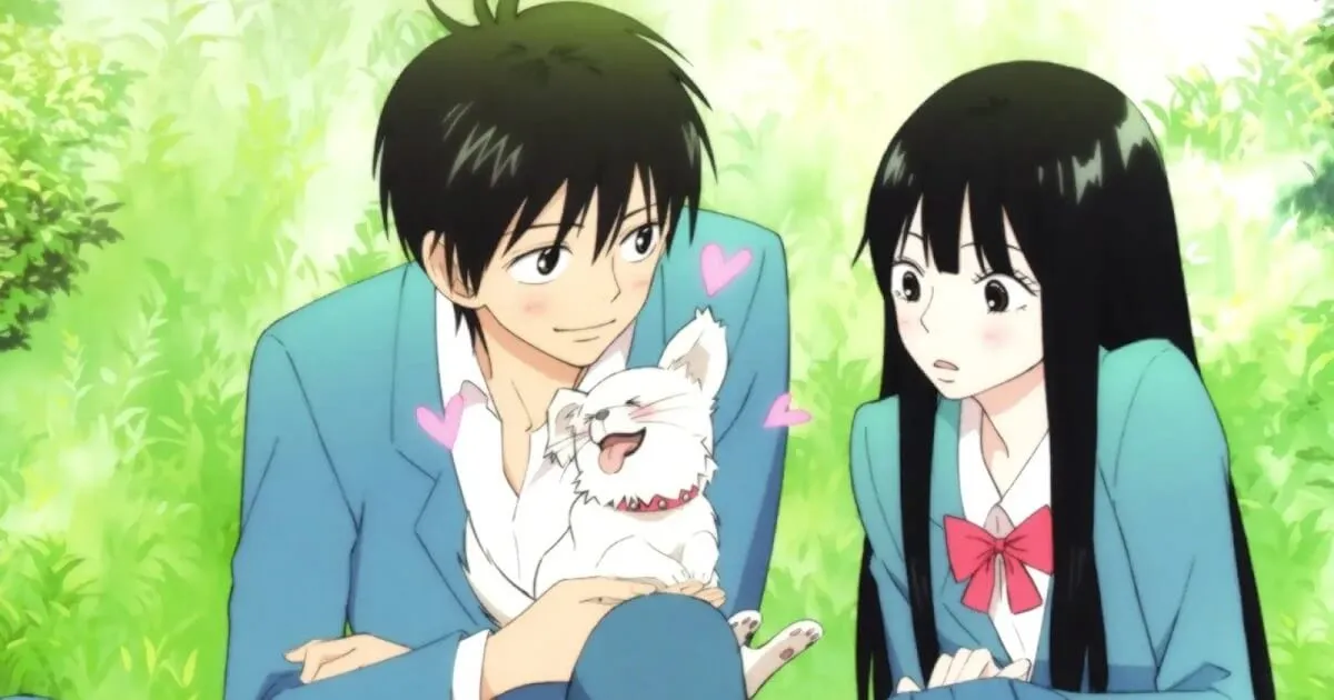 Sawako e Kazehaya com um cachorrinho