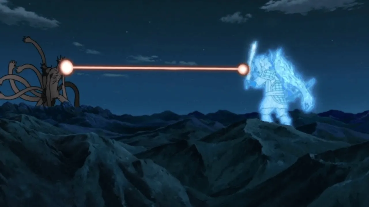 susano do hagoromo lutando contra 10 caudas