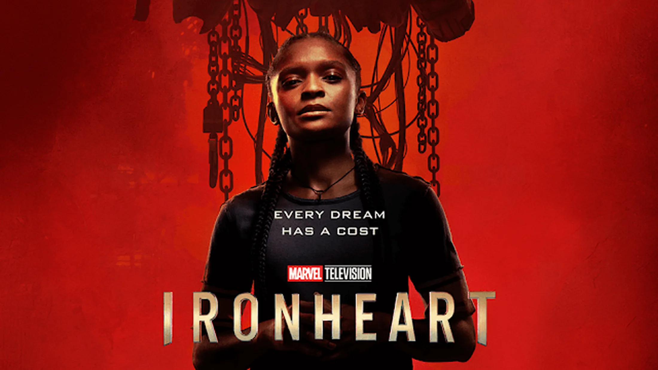 Dominique Thorne como Riri Williams em pôster oficial. | Imagem: Divulgação.