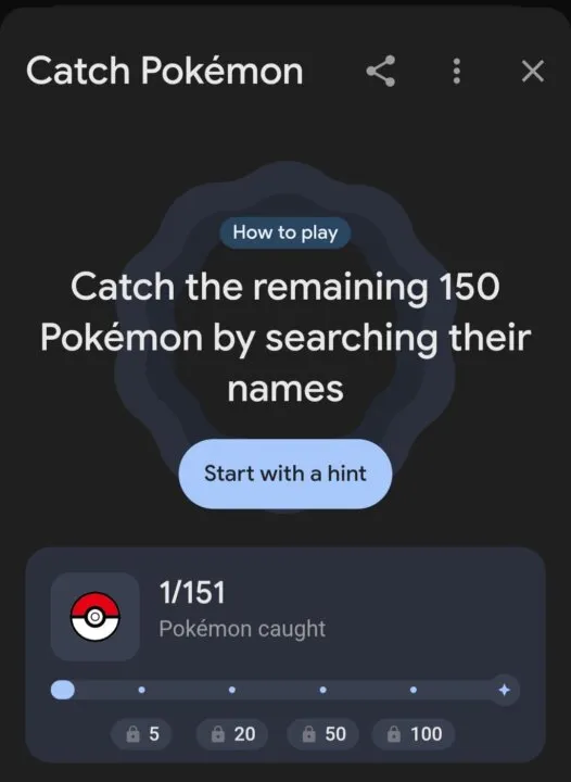 Pokémon em Easter-egg do Google.