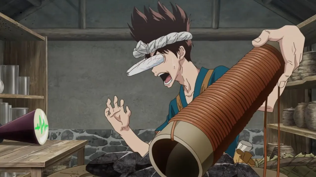 Chrome com os olhos saltados segurando seu detector de metais