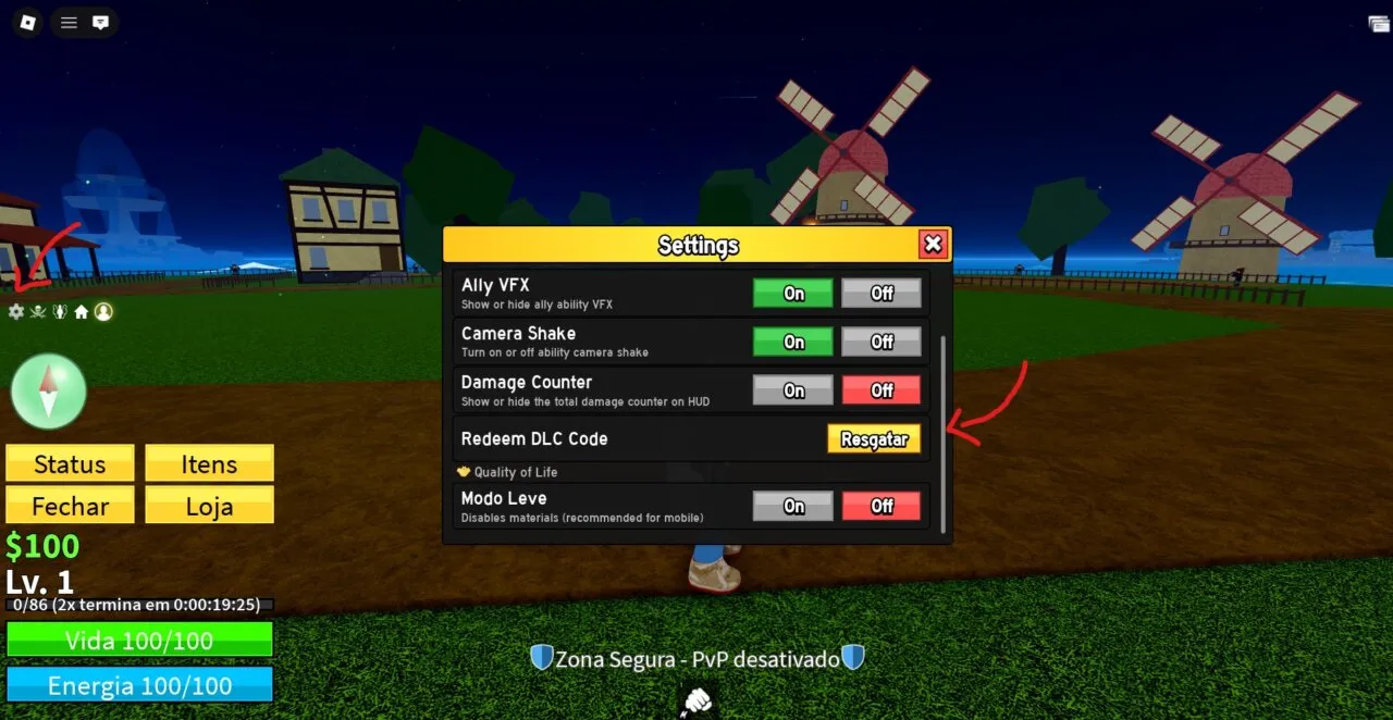 Captura de tela do jogo Blox Fruits