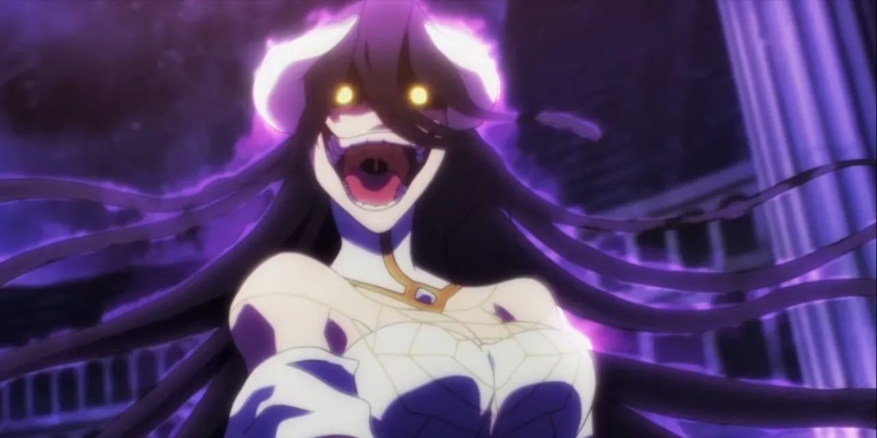 Albedo, personagem demoníaco de Overlord em combat