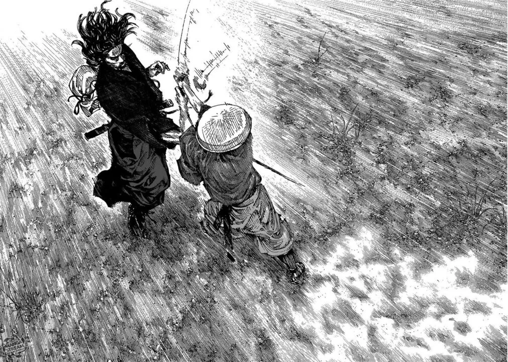 musashi-de-vagabond-desviando-de-um-ataque-de-espada-de-um-homem