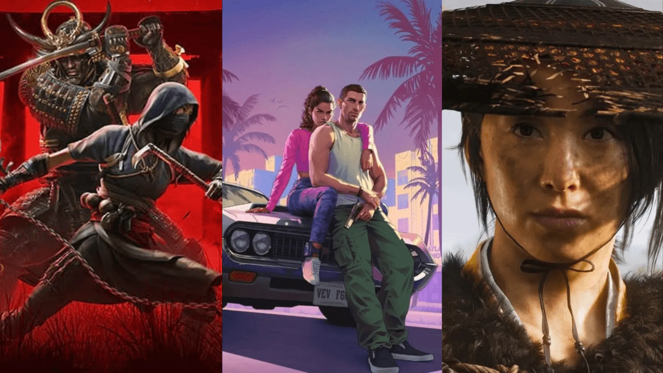 Jogos esperam data de lançamento de GTA 6. Fotos: Ubisoft/ Rockstar/ Sucker Punch