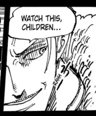 Garling falando observem crianças no mangá de one piece