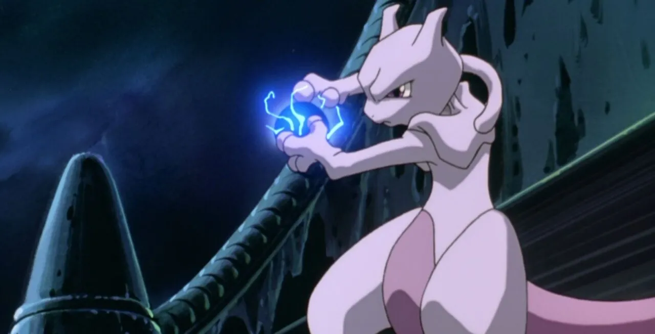 Mewtwo preparando para disparar um ataque