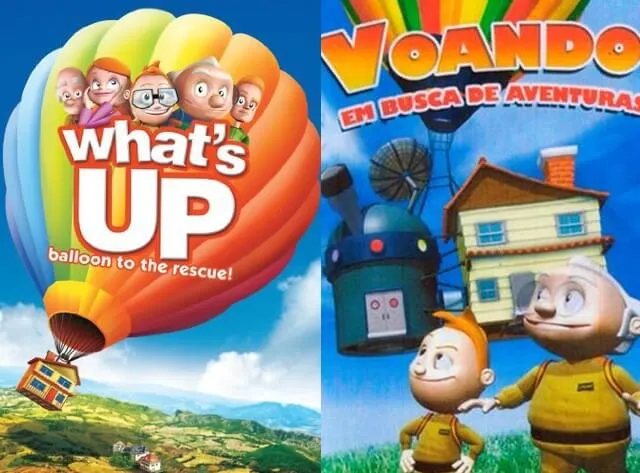 Cartaz do filme copia e cola de Up: Altas Aventuras, com uma casa e um balão.