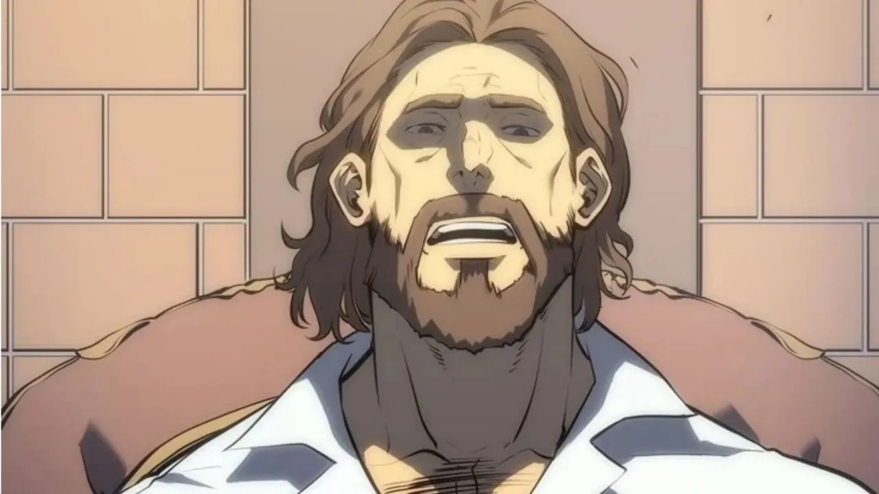Homem branco e grande com barba e cabelos castanhos falando algo.