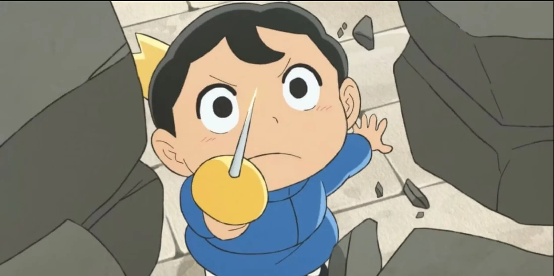 Bojji segurando sua espada com a mão direita