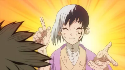 Personagem Gen Asagiri sorrindo