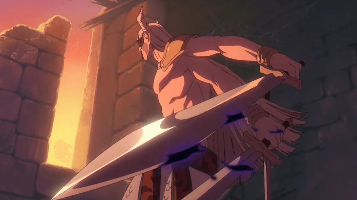 Revolte segurando suas espadas e olhando para frente