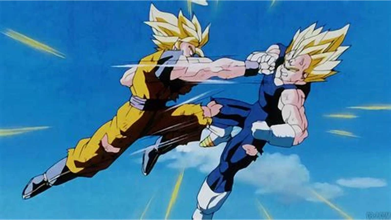 goku-super-saiyajin-lutando-contra-majin-vegeta-super-saiyajin