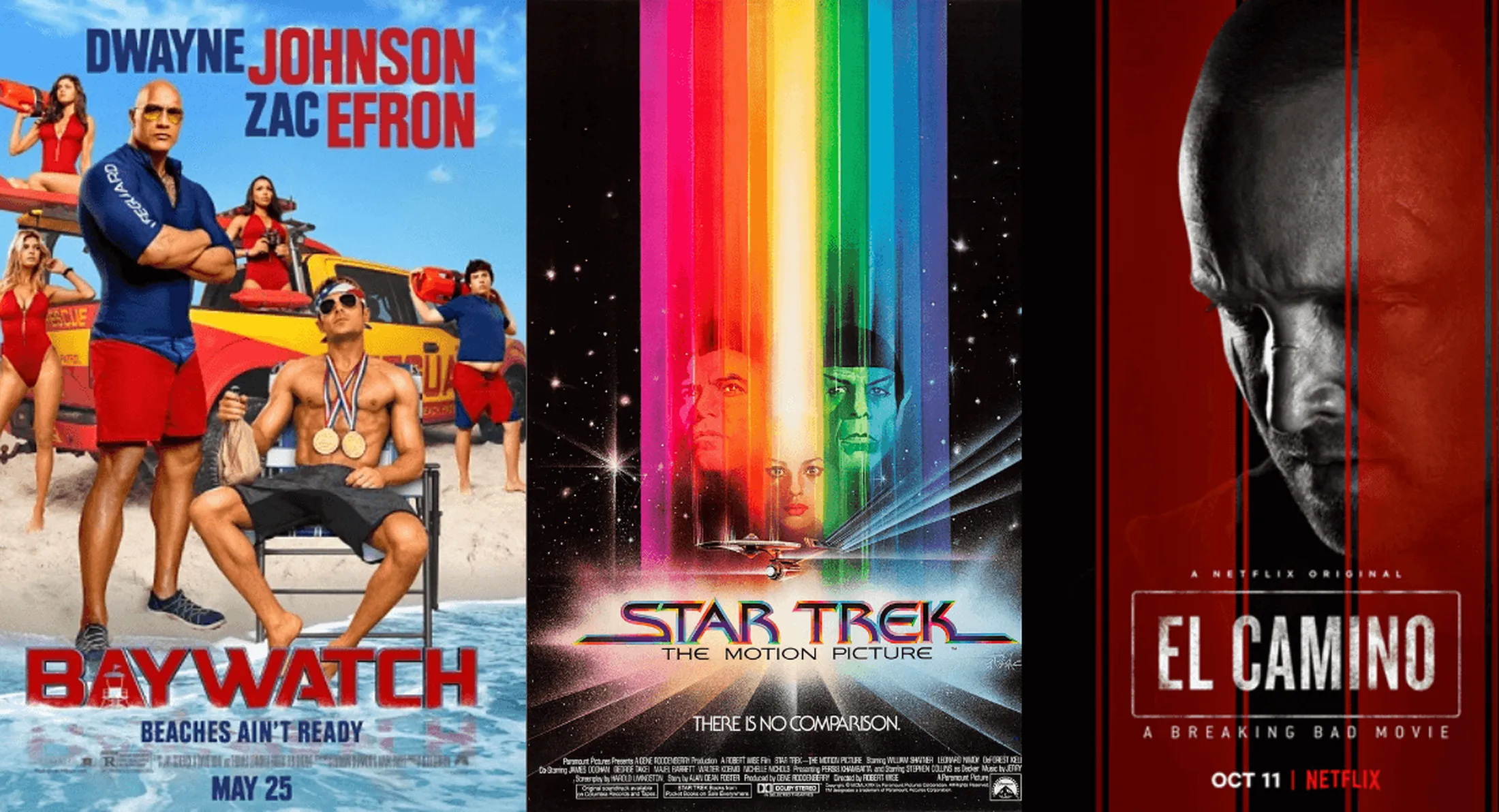 Baywatch, Star Trek e Breaking Bad, fazem parte da lista. Foto: Divulgação