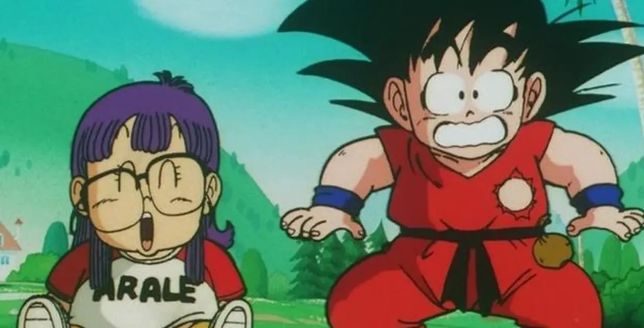 Personagens Arale e Goku